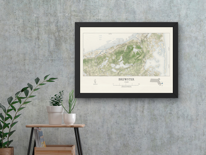 Brewster Cape Cod MA Map Art Print Vintage Style