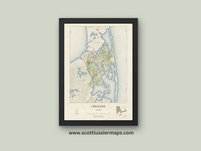 Orleans Mass Cape Cod VINTAGE Map Art Print