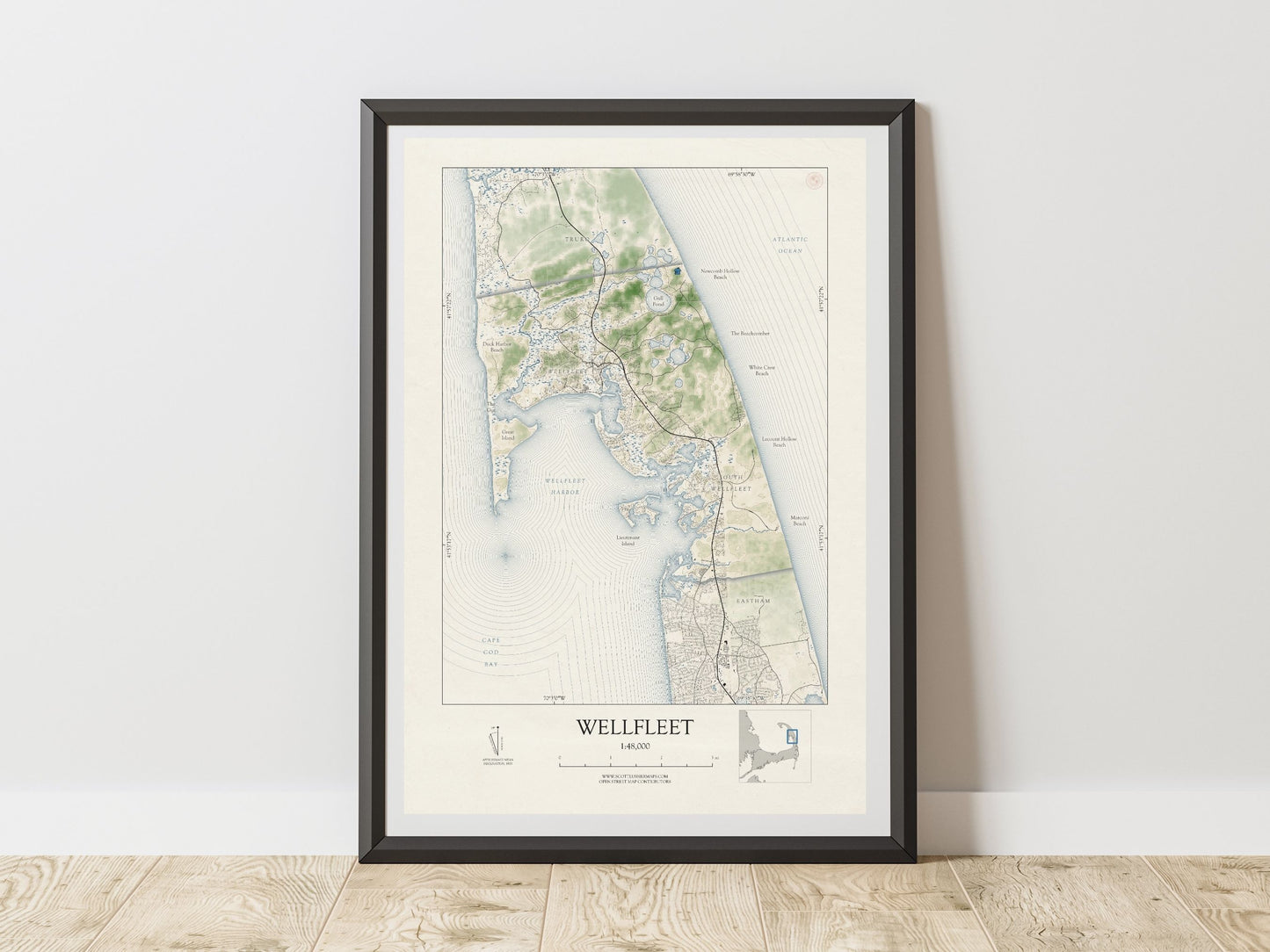 Wellfleet Mass Cape Cod VINTAGE Map Art Print 0225