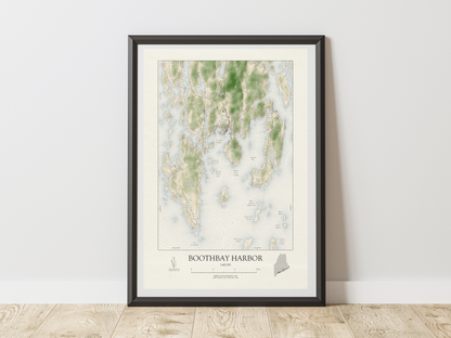 Boothbay Harbor Maine VINTAGE Map Art Print 0325
