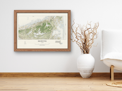 Brewster Cape Cod MA Map Art Print Vintage Style