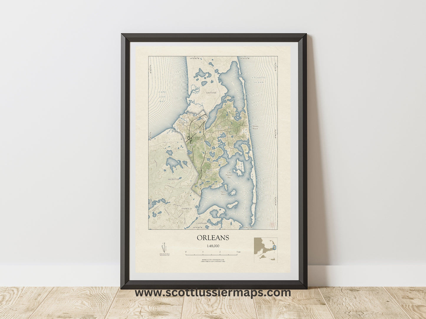 Orleans Mass Cape Cod VINTAGE Map Art Print