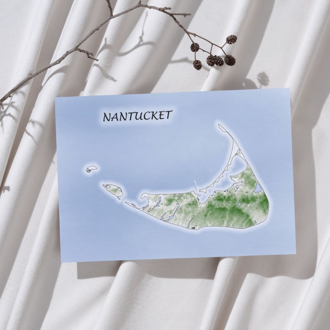 Nantucket Island Notecard Set of Six Cape Cod in either White or Craft Self Sealing Envelopes Blank Inside All Occasions