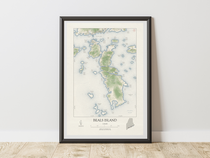 Beals Island Maine VINTAGE Map Art Print