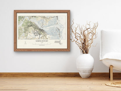 Newburyport Massachusetts VINTAGE Map Art Print 0225