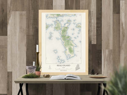 Beals Island Maine VINTAGE Map Art Print