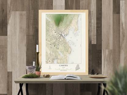 Camden Maine VINTAGE Map Art Print 0325