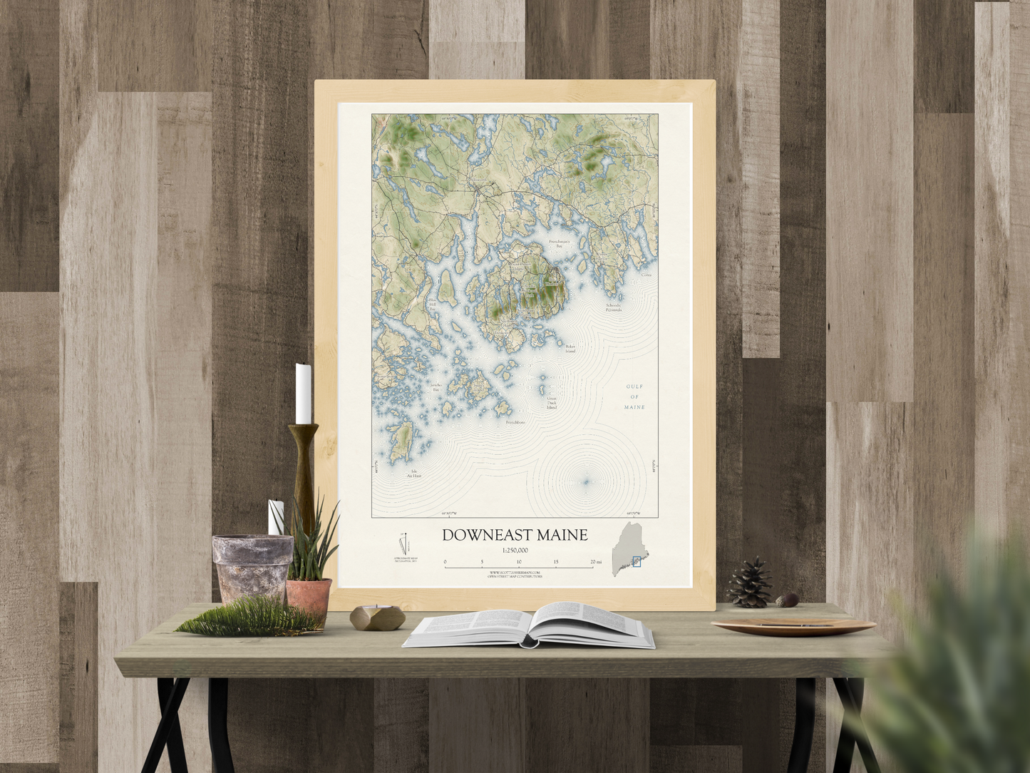 Downeast Maine VINTAGE Map Art Print