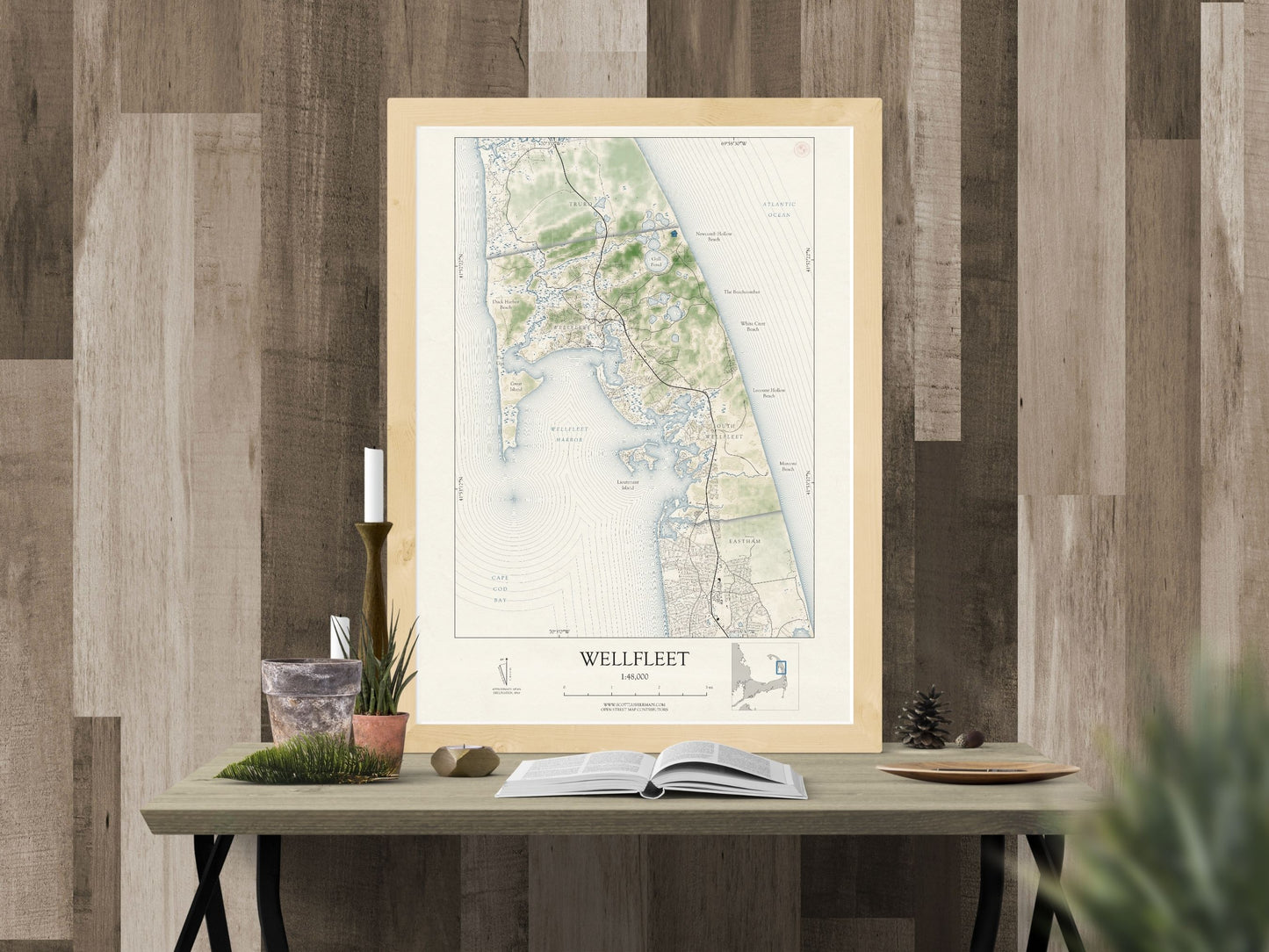 Wellfleet Mass Cape Cod VINTAGE Map Art Print 0225