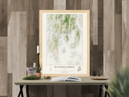 Boothbay Harbor Maine VINTAGE Map Art Print 0325