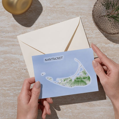 Nantucket Island Notecard Set of Six Cape Cod in either White or Craft Self Sealing Envelopes Blank Inside All Occasions