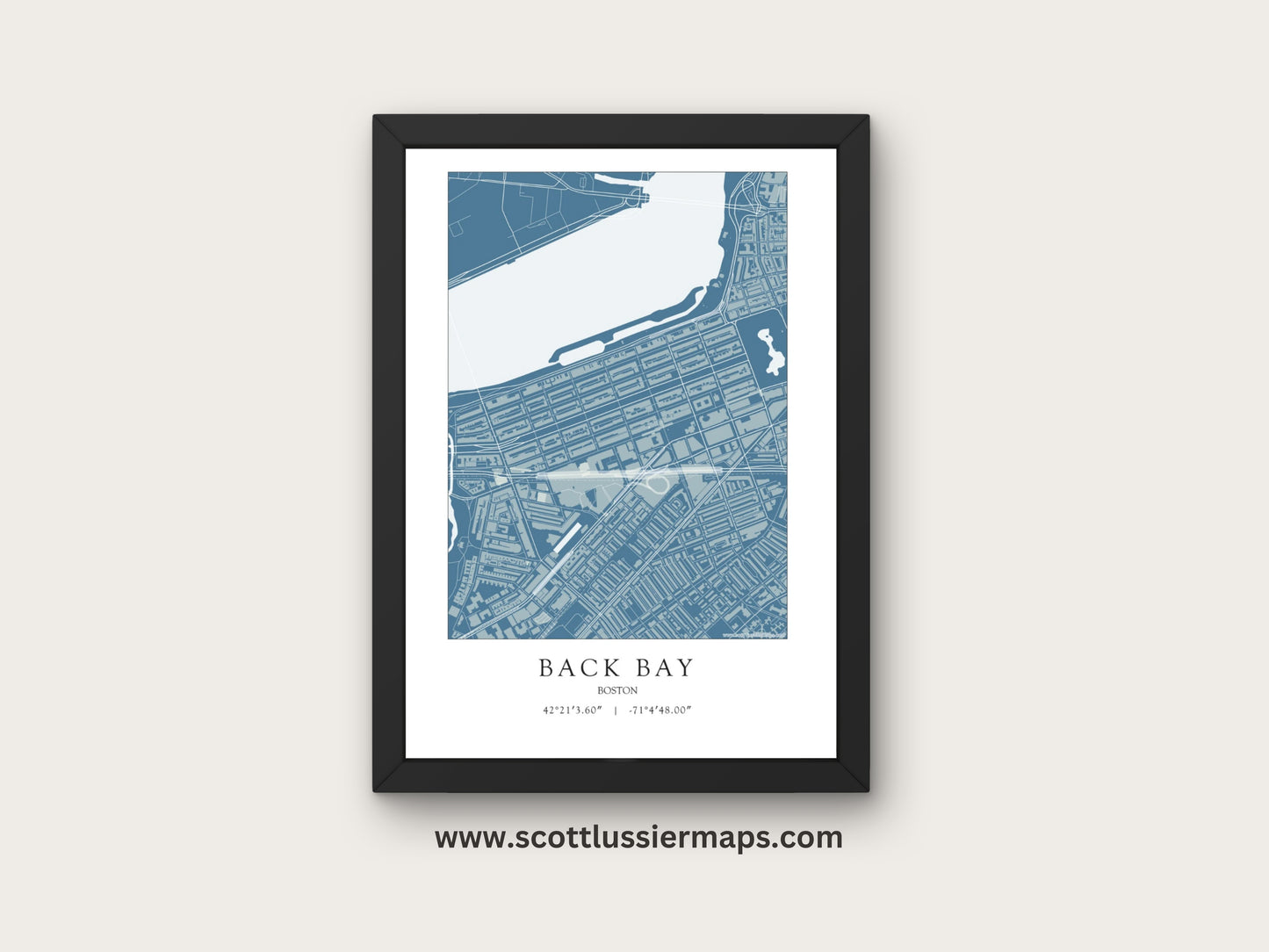 Back Bay Boston Massachusetts NEIGHBORHOOD Map Art Print 0325