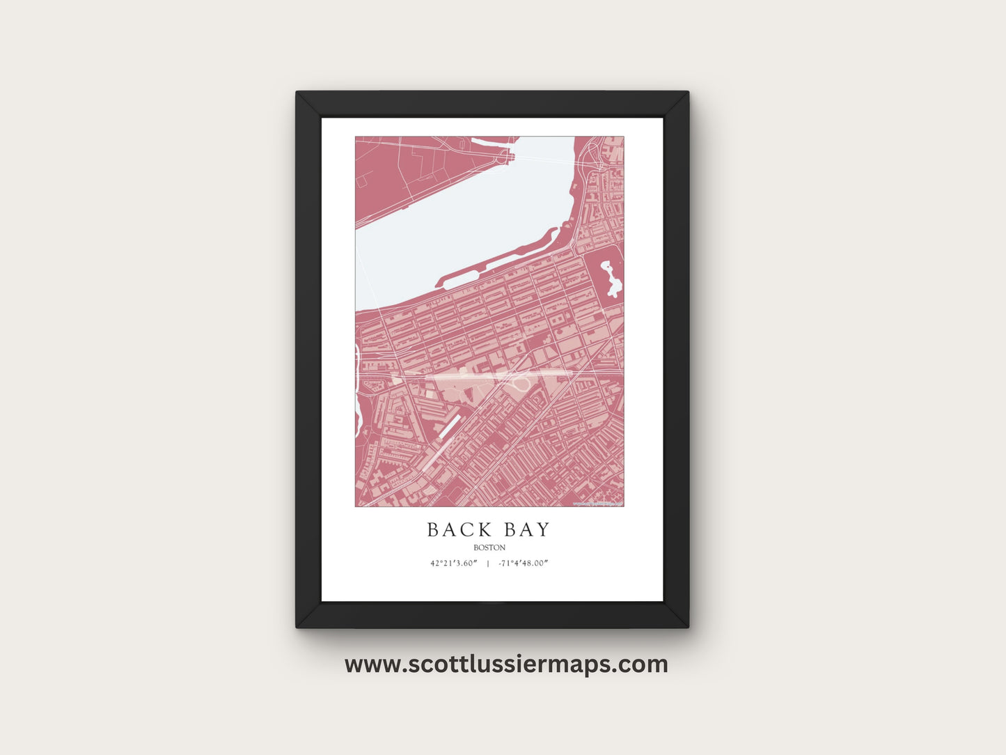Back Bay Boston Massachusetts NEIGHBORHOOD Map Art Print 0325