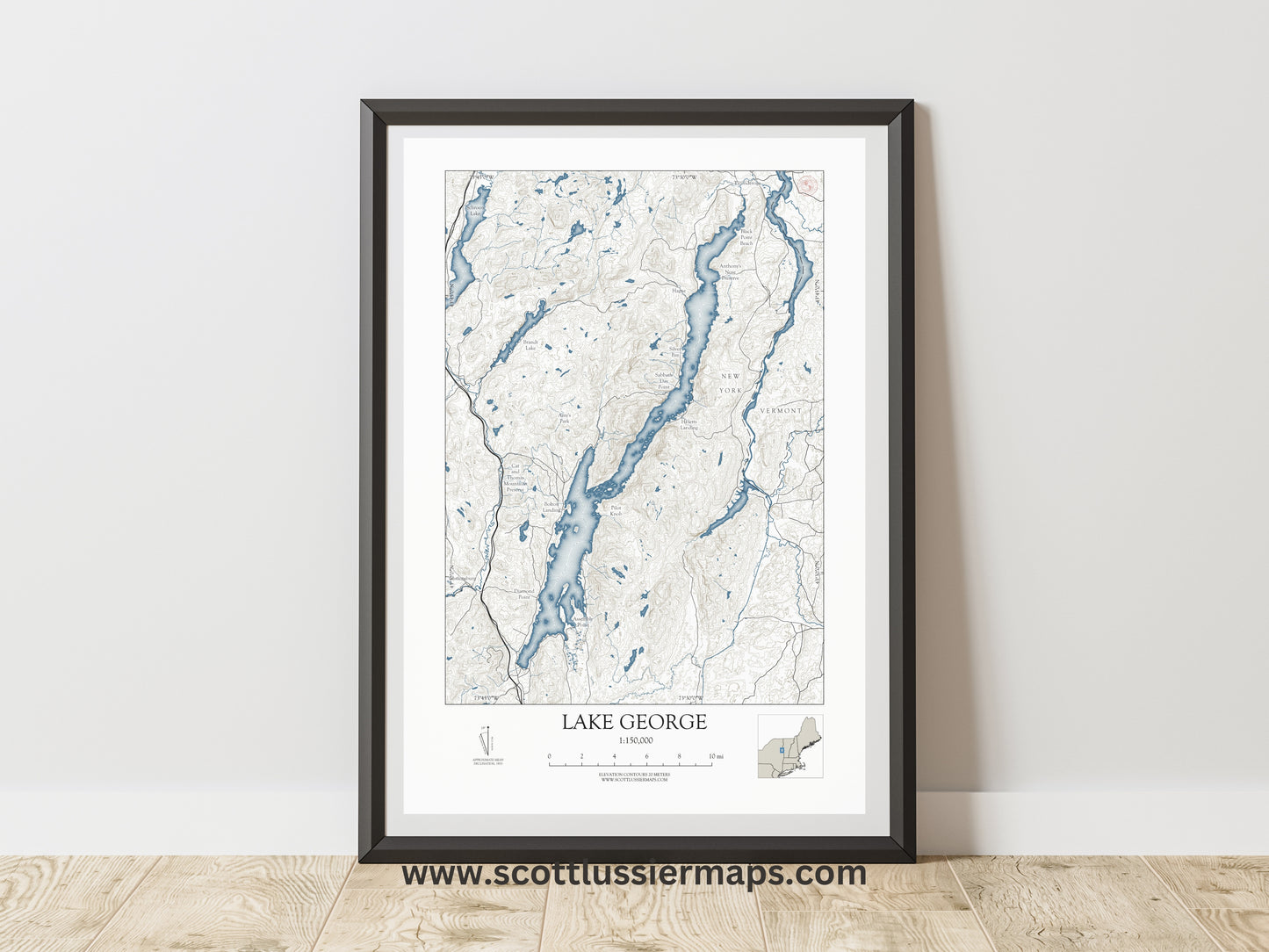 Lake George New York NAUTICAL Map Art Print