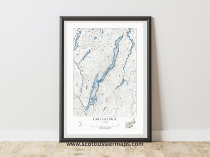 Lake George New York NAUTICAL Map Art Print