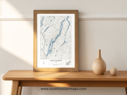 Lake George New York NAUTICAL Map Art Print