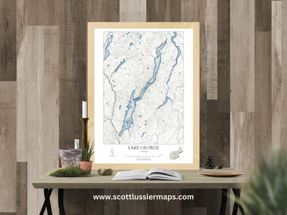 Lake George New York NAUTICAL Map Art Print