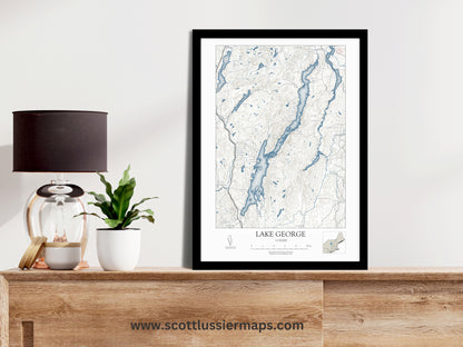 Lake George New York NAUTICAL Map Art Print